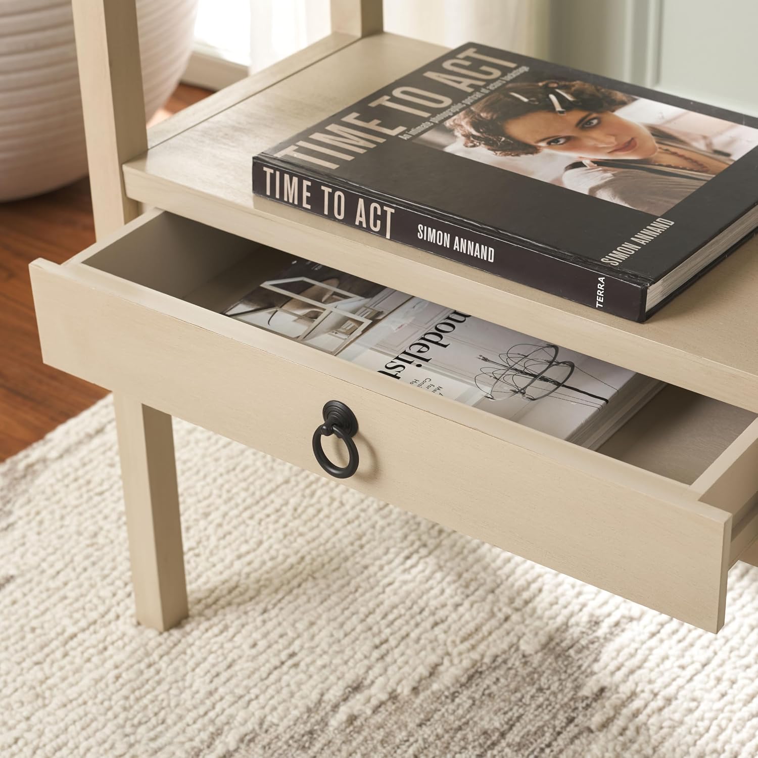 SAFAVIEH Home Collection Haven Natural Brown Low Drawer Accent Table