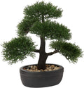 Artificial Bonsai Tree Juniper Faux Plants Indoor Small Fake Plants Decor with Black Plastic Pots for Home Table Office Desk Bathroom Shelf Bedroom Living Room Farmhouse Decorations