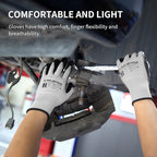 MANUSAGE Safety Work Gloves Nitrile For Men and Women, with Touchscreen Fingers, Men's Work Gloves with Grip, Mechanics Gloves (Size-XL, Grey, 3 Pairs)