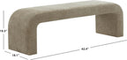 SAFAVIEH Couture - Caralynn Brown Chenille Curved Waterfall Upholstered Bench, Fully Assembled, 62.4" W x 18.1" D x 19.3" H (SFV5027S)