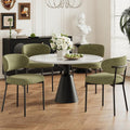 Upholstered Dining Chairs Set of 4, Modern Fabric Kitchen Chairs with Curved Backrest and Cushioned Seat, Sturdy Metal Legs, Modern Dining Chairs for Kitchen Dining Room, Living Room,Green