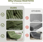 MAXYOYO Floor Sofa Couch, 6 Inch Tri-Fold Floor Sofa Bed, Folding Mattress with Handles, Soft Faux Fur Folding Bed with Supportive Foam Filling, Portable Couch for Living Room, Full, Dark Green