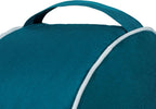 QILLOWAY Inflatable Outdoor Ottoman for Patio, Waterproof Round Pouf, Inflatable Foot Rest, Outdoor Footstool for Poolside, Garden，Camping,Peacock Blue