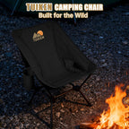 Ultralight Camping Chair Backpacking Chair, Portable Camp Chair with Cup Holder & Storage Bag, Lightweight Compact Folding Chair for Hiking, Travel, Picnic Mountaineering（Deep Black）