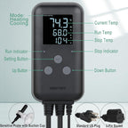 DIGITEN Waterproof Temperature Controller DTC310 Digital Temperature Controller Aquarium Temperature Controller Greenhouse Thermostat for Heater 10A Outdoor Heat Mat Thermostat Controller for Seedling