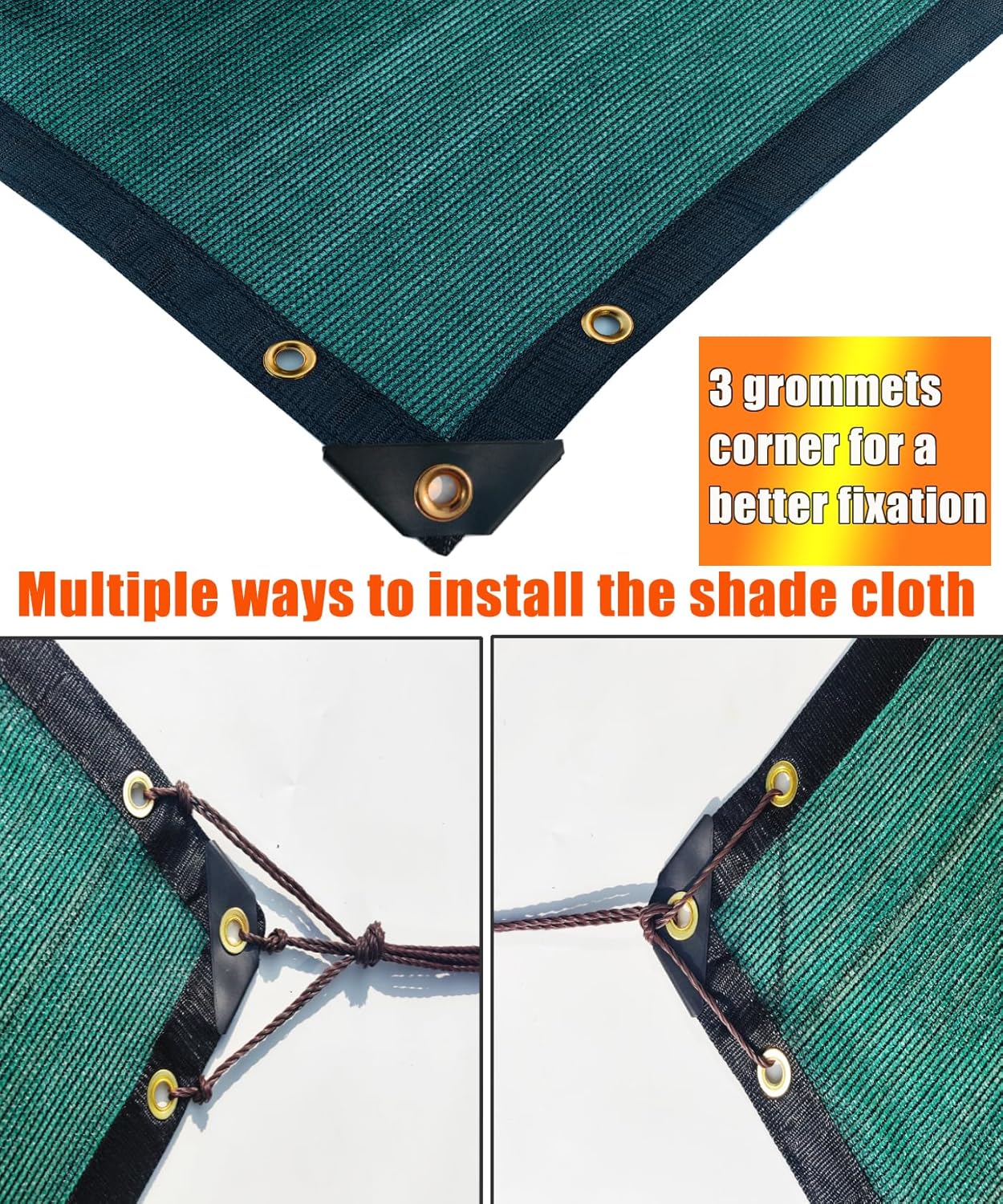 e.share 90% Heavy Duty Shade Cloth for Garden, 6 Ft X 8 Ft Sun Shades Outdoor Patio with Grommets for Plant Covers,Porch Screen,Pergola Shade Cover,Greenhouse,Green