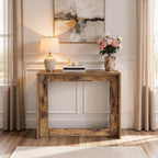 YATINEY Narrow Console Table, 29.5'' Small Farmhouse Entryway Table, Wooden Console Table Entryway, Slim Farmhouse Couch Table Behind Sofa for Living Room, Hallway, Foyer, Rustic Brown CT35RB