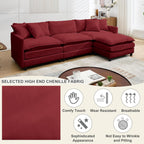108.27" Modular Sectional Sofa, 4 Seat L Shaped Couch with Chaise | Deep Seat Cloud Couch With Soft Chenille Fabric, Reversible Chaise Modular Design Spacious Comfort for Home, Apartment, Dorm