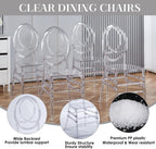 Clear Dining Chairs Set of 20, Stackable Plastic Kitchen Dining Room Chair, Modern Acrylic Ghost Chair, Crystal Chiavari Chairs High Back for Wedding Banquet Party Event Indoor(Oval)