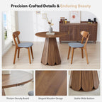 31.5" Round Dining Table for 2-4 People, Modern Small Kitchen & Dining Room Table with Pedestal Base, Space Saving Farmhouse Wood Table for Apartment & Small Spaces, Walnut