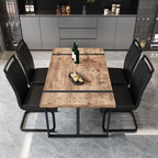 Modern Dining Table Set for 4, Wooden Kitchen Table and Chairs Set,5 Piece Dining Table Set with 1 MDF Table and 4 Upholstered Dining Chairs,55" Rectangle Kitchen Table Set for Apartment