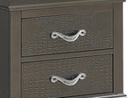 Sleek Metallic Black Nightstand with Drawers ﻿,for Small Spaces