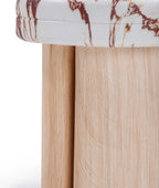 Tov Furniture Sheila Wood and Breccia Capraia Textured Concrete Side Table