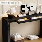 LKTART 60" Modern Farmhouse Console Table with 2 Drawers, Sofa Table Behind Sofa, Wooden Entryway Table for Living Room, Entryway & Foye,Black