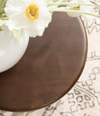 Kate and Laurel Seebeck Modern Wooden Round Side Table; 14 x 14 x 20; Dark Brown; Transitional Wood End Table for Use as Bedroom Nightstand or Living Room Accent Table