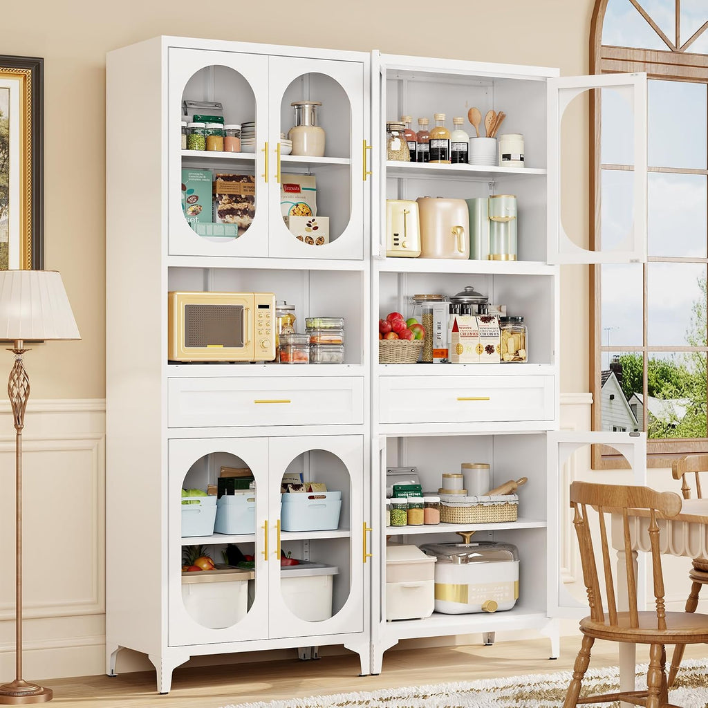 Kitchen Pantry Storage Cabinet (White, 75" H)