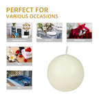 3 Inch Pale Ivory Ball Candles