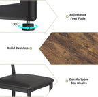 Retro Bar Table Set with 2 Chairs, Semi-Circle Kitchen Counter Dining Set | Wood-look tabletop, cozy seating, space-saving design for home bars, kitchens, apartments, and breakfast corners