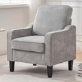 Mangodan Comfy Accent Chair for Living Room, Mid Century Modern Reading Chair for Bedroom, Office and Waiting Room, Upholstered Armchair Single Sofa Chair with Reinforced Legs(Light Grey, Set of 1)