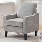 Mangodan Comfy Accent Chair for Living Room, Mid Century Modern Reading Chair for Bedroom, Office and Waiting Room, Upholstered Armchair Single Sofa Chair with Reinforced Legs(Light Grey, Set of 1)