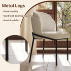 Modern Dining Chairs Set of 4 Cream White Upholstered Side Chairs with Curved Backrest Ergonomic Soft Seat Metal Legs Kitchen Dining Room Living Room Vanity Accent Chairs Mid Century Style