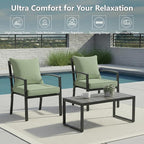 19x19 Inch Patio Chair Cushions Set of 2, Outdoor Furniture Cushions - Removable Cover, Water-Repellent, Fade-Resistant, Non-Slip Bottom & Straps, Replacement for Lawn, Porch & Deck Chair - Sage Green