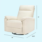 Davinci Suzy Electronic Swivel Recliner with USB Port in Vanilla, GREENGUARD Gold & CertiPUR-US® Certified