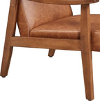 Yaheetech Accent Chairs Set of 2, Mid-Century Armchairs, Light Brown | Cushioned Club Chairs with Supportive Sloped Backrests and Sturdy Wood Arms Fit Small Living Rooms, Offices, Reading Nook