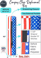 Replacement Bag for Folding Camping Chair, Portable Camp Chair, Hammock, Yoga Mat, Umbrella, Tents, Tripods, Fishing Poles - 420D Oxford Polyester Fabric