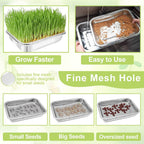 Stainless Steel Sprouts Growing Kit 4-Tier 10.4 inch Trays, Microgreens Growing Kit, Seed Sprouting Tray with Encrypted Mesh Sprouts for Beans Alfalfa Broccoli Wheat Grass