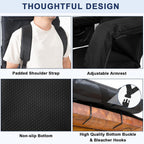Romswi 2 Pack Wide Backpack Reclining Stadium Seat with Armrests, 6 Adjustable Angle & Hidden Hooks, Bleacher Chair with Padded Backpack Straps & Multiple Pockets for Outdoor (21in)