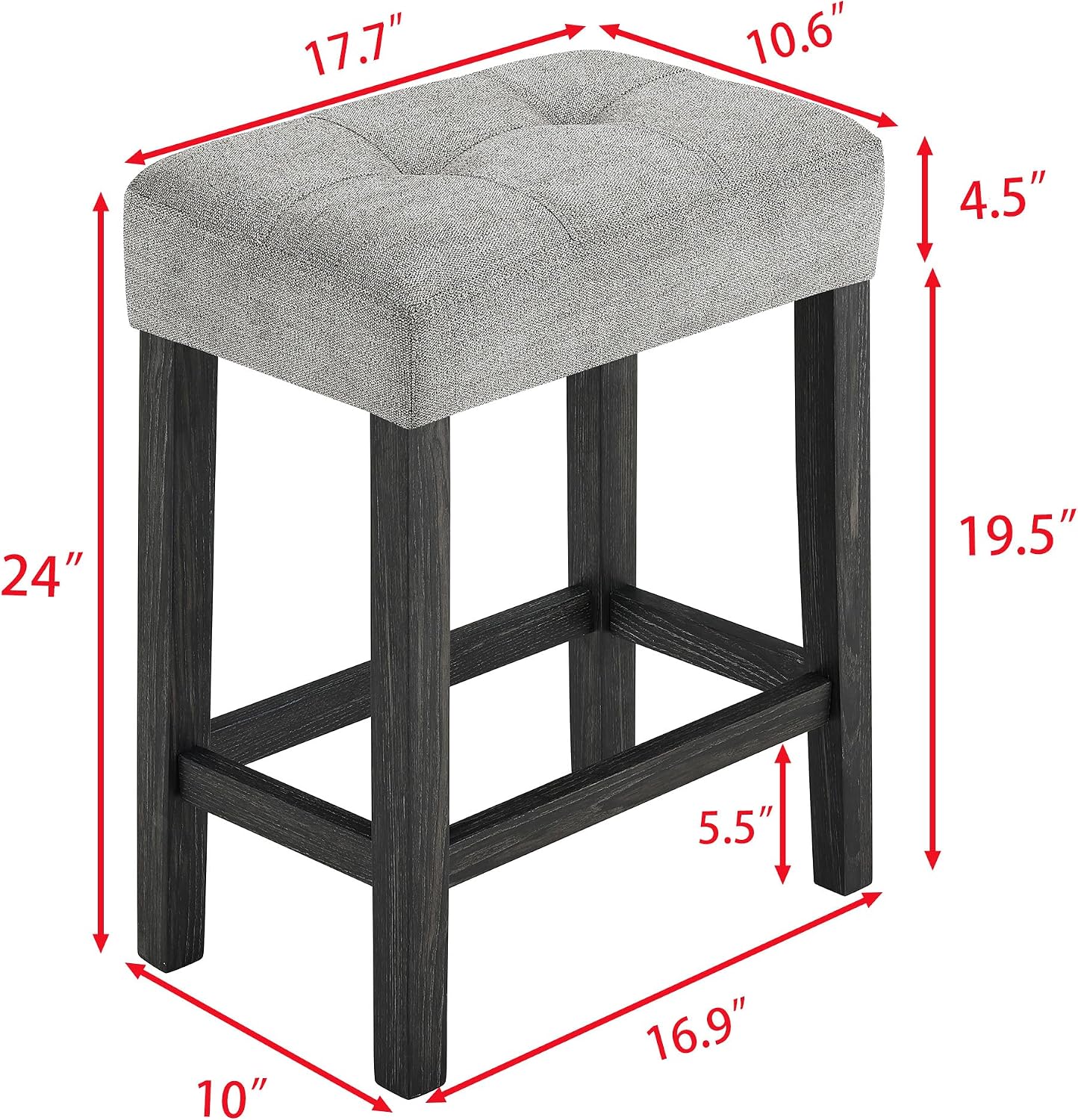Bar Table Set with Power Outlet, 4 Piece Bar Table and Chairs Set, Industrial Breakfast Table Set, for Living Room/Dining Room/Game Room, Black+Gray