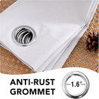 H.VERSAILTEX Linen Blackout Curtains 84 Inches Long 100% Blackout Thermal Insulated Textured Linen Look Curtain Draperies Anti-Rust Grommet, Energy Saving with White Liner, 2 Panels, Bright White