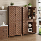 Pantry Cabinet, 71" Tall Pantry Cabinet,Modern Kitchen Cabinet with Doors, Drawers & Adjustable Shelves, Freestanding Food Pantry Cupboard with Side Rack for Kitchen Dining Room,Walnut