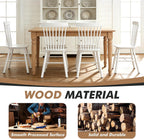 ClinQ Windsor Dining Chair Set of 4, Spindle Back Wooden Chairs for Kitchen and Dining Room, Farmhouse Country Wooden Dining Chairs for Dining Living Room, Farmhouse, Restaurant, White