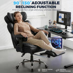 GTPLAYER Big and Tall Gaming Chair Ergonomic Heavy Duty Office Chair Racing Seat with Adjustable Lumbar Pillow Footrest 150° Reclining Thickened Armrests Breathable Mesh for Esports/PC Gaming
