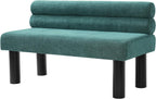 Christopher Knight Home Wally Fabric Upholstered Dining Bench, Long Dining Room Chair, Wooden Entryway Bench, Bedroom End of Bed Bench, Teal Green+Black