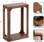 Kate and Laurel Dahl Modern Slatted Wooden Slim Side Table; 16 x 8 x 24; Walnut Brown; Transitional Wood Narrow End Table for Use as Living Room Plant Stand or Small Bedroom Nightstand