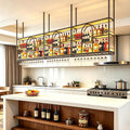 47.2in Industrial Black Metal floating Hanging Wine shelf, ceiling mounted wine rack height adjustable, Heavy Duty Metal Hanging Bottle Display for Home Bar, Kitchen, Restaurant (black, 120cm/47.2)