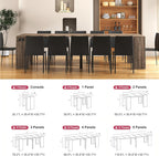 Extendable Dining Table with Storage, Transformer Extra Console Table for 1-12 People, Folding Space Saving Dining Room Table with Built-in Outlet for Homes, Apartments, Oak