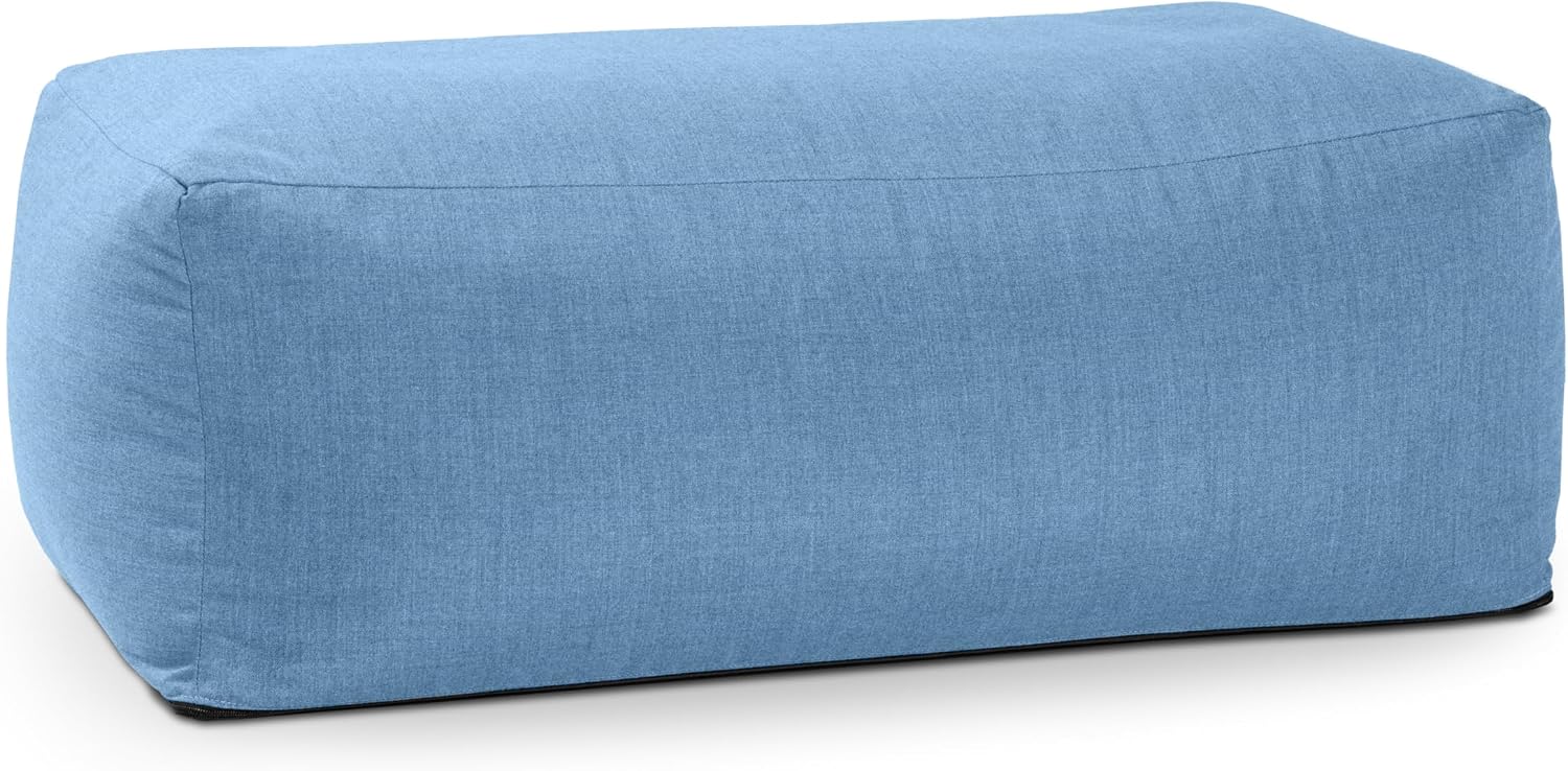 Jaxx Coza Ottoman - Large Outdoor Pouf & Footrest - Sunbrella, Ocean Blue