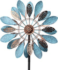 WONDER GARDEN Wind Spinners Outdoor - Metal Wind Spinner Windmill, 4.3 Ft Kinetic Wind Sculpture & Spinners for Yard Patio Lawn Decor