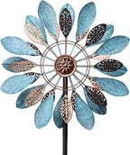 WONDER GARDEN Wind Spinners Outdoor - Metal Wind Spinner Windmill, 4.3 Ft Kinetic Wind Sculpture & Spinners for Yard Patio Lawn Decor