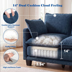 49" Loveseat Sofa Bed, 2 in 1 Convertible Small Sofa Pull Out Couch Bed Chenille Deep 2 Seat Sleeper Twin XL Futon Mattress for Small Spaces Living Room Bedroom Apartment Office, Blue