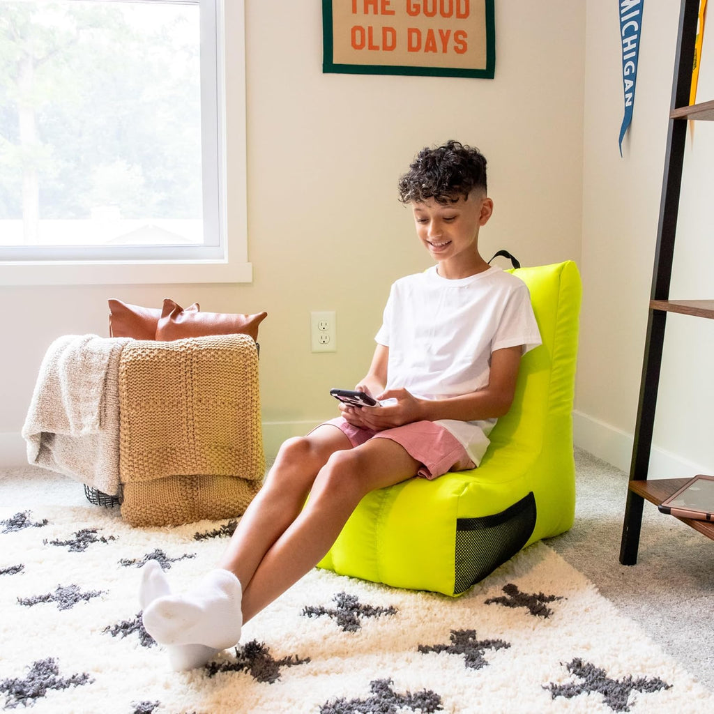 Big Joe Video Lounger Bean Bag Chair, Lime Punch Smartmax, 2 feet | Polystyrene Bean Filled, Refillable, Nylon Polyester, Safe for Kids Ages 3 and Up, Supports Up to 250 lbs, Perfect for Gaming