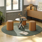 17 Inch Folding Stool 660lb Foldable Paper Stool, Eco-Friendly Kraft Paper Honeycomb Design Home Furniture Modern, Foldable to 1.2 Inch Round Foot Stool for Living Dining Room (Brown)