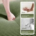 SoarFlash Corduroy Sectional Sofa Ottoman,Green