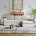 Novilla 108" Modular Sectional Sofa, Modular Sectional Couches for Living Room Bedroom, Chenille Removable Cover Cloud Couch with Smarts Coil® Support L-Shaped Couch(Beige, 3 Seater + 1 Ottoman)