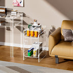 Clear Acrylic Side Table, Narrow Nightstand Bedside Table for Bedroom, Skinny Small End Table (Clear Wide, 11.8'' x 15.7'' x 21.7")