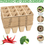 10 Packs Seedling Starter Trays, 120 Cells Biodegradable Seed Starter Plant Pots，Seed Germination Starter Tray Kit with 20 Labels, 2 Transplant Tools
